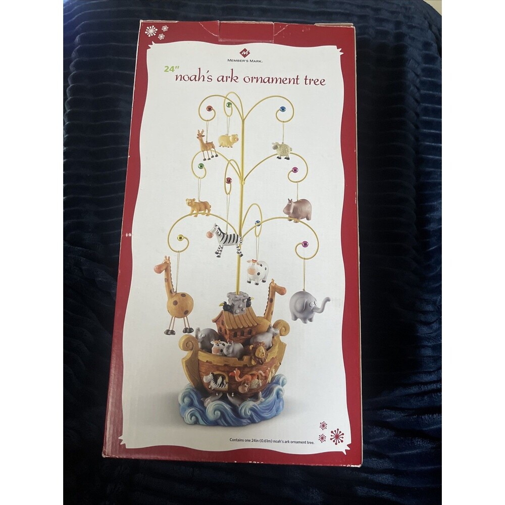 Member's Mark 24" Noah's Ark Christmas Tree 9 Hand Finished Animal Ornaments